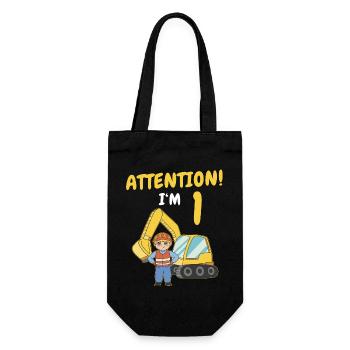 Gift 1 year birthday boy or girl - Gift Bag for Bottles - black - Front