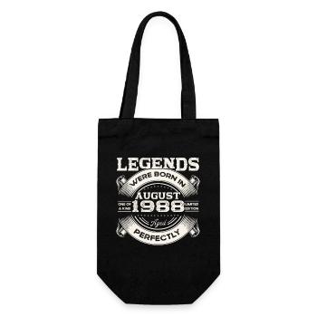35 Geburtstag Herren Original August Jahrgang 1988 - Geschenkbeutel für Flaschen - Schwarz - Vorne
