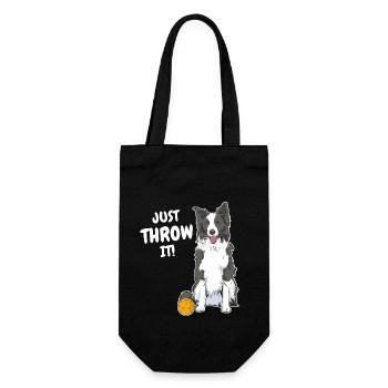 Border Collie Dog Propriétaire de chien - Sac à bouteille - noir - Devant