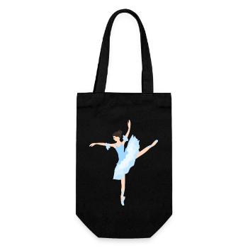 Ballerina Mädchen 3 - Geschenkbeutel für Flaschen - Schwarz - Vorne