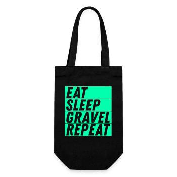 Eat Sleep Gravel Repeat Gravel Bike Radfahrer - Geschenkbeutel für Flaschen - Schwarz - Vorne