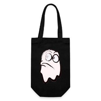 Drôle de fantôme souriant en blanc - Sac à bouteille - noir - Devant