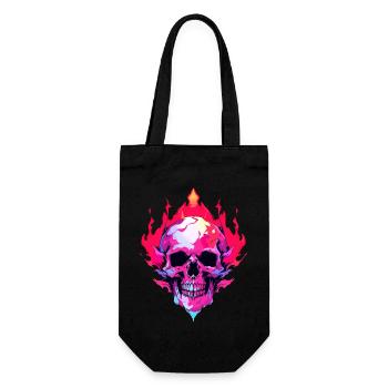 Crâne néon - Sac à bouteille - noir - Devant