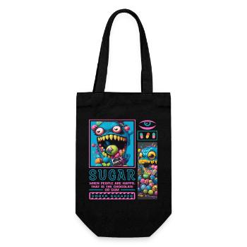 Monstres de bonbons - Sac à bouteille - noir - Devant