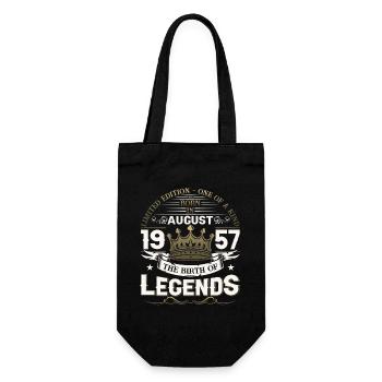 66. Geburtstag Mann August Jahrgang 1957 Legendary - Geschenkbeutel für Flaschen - Schwarz - Vorne