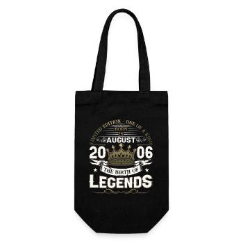 17th Birthday Man August Vintage 2006 Legendary - Gift Bag for Bottles - black - Front