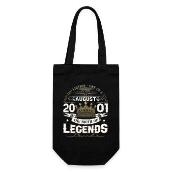 22nd Birthday Man August Vintage 2001 Legendary - Gift Bag for Bottles - black - Front