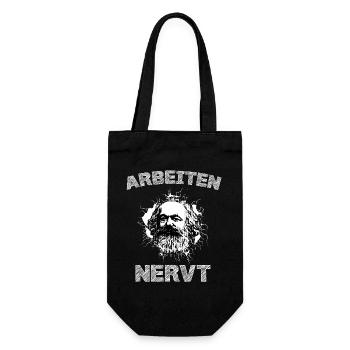 Lustiges T-Shirt: Arbeiten Nervt Arbeitszeitbetrug - Geschenkbeutel für Flaschen - Schwarz - Vorne