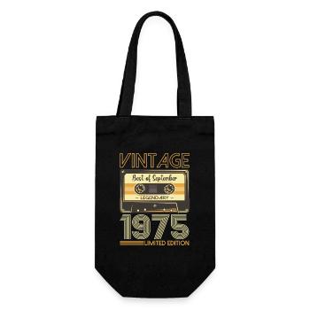 48e anniversaire septembre millésime 1975 cassette - Sac à bouteille - noir - Devant