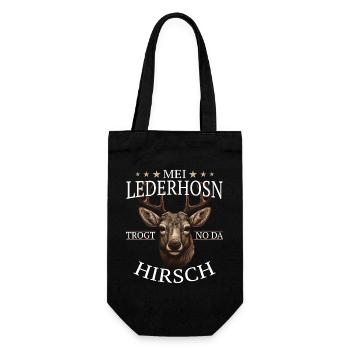 Hirsch Trachtenshirt Geweih Hirsche - Geschenkbeutel für Flaschen - Schwarz - Vorne