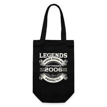 17th Birthday Legend September Vintage 2006 - Gift Bag for Bottles - black - Front