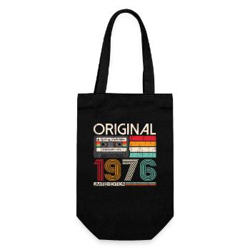 47. Geburtstag September Jahrgang 1976 Kassette - Geschenkbeutel für Flaschen - Schwarz - Vorne