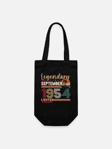 70e anniversaire septembre millésime 1954 millésime - Sac à bouteille - noir