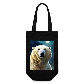 majestueux ours polaire portrait peinture animal lune - Sac à bouteille - noir - Devant