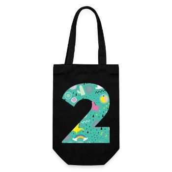 Personalized Birthday Number 2 - Gift Bag for Bottles - black - Front