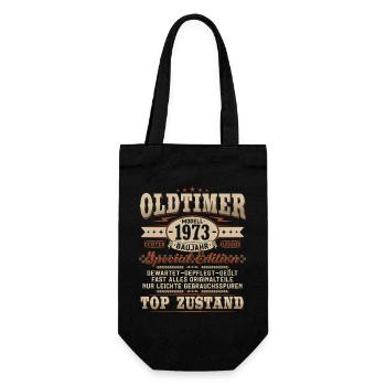 Oldtimer Baujahr 1973 Jahrgang Geburtstag Geschenk - Geschenkbeutel für Flaschen - Schwarz - Vorne