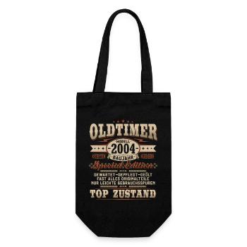 Oldtimer Baujahr 2004 Jahrgang Geburtstag Geschenk - Geschenkbeutel für Flaschen - Schwarz - Vorne