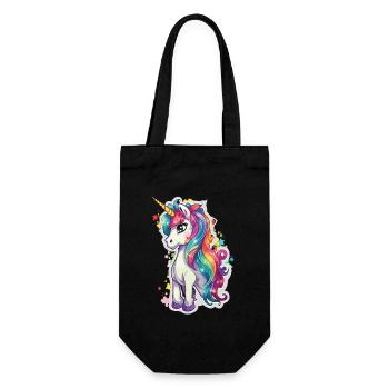 Magisches Fabelwesen Geschöpf der Reinheit Einhorn - Geschenkbeutel für Flaschen - Schwarz - Vorne
