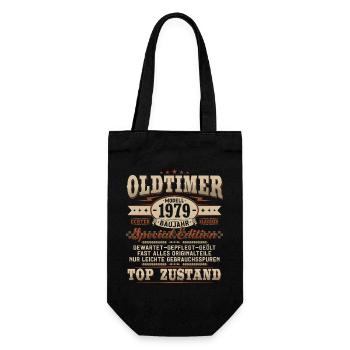 Oldtimer Baujahr 1979 Jahrgang Geburtstag Geschenk - Geschenkbeutel für Flaschen - Schwarz - Vorne
