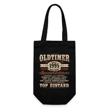 Oldtimer Baujahr 1995 Jahrgang Geburtstag Geschenk - Geschenkbeutel für Flaschen - Schwarz - Vorne
