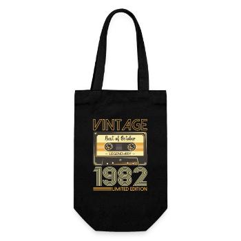 41. Geburtstag Kassette Oktober Jahrgang 1982 Tape - Geschenkbeutel für Flaschen - Schwarz - Vorne