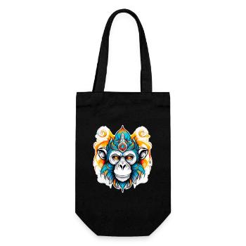 Monkey Stencil - Gift Bag for Bottles - black - Front