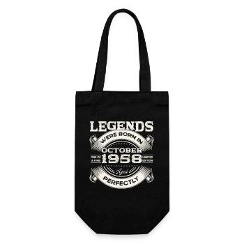Octobre Millésime 1958 Cadeau 65e anniversaire - Sac à bouteille - noir - Devant
