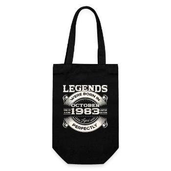 Oktober Jahrgang 1983 40. Geburtstag Geschenk - Geschenkbeutel für Flaschen - Schwarz - Vorne