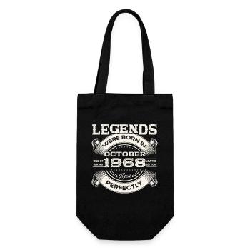 October Vintage 1968 55th Birthday Gift - Gift Bag for Bottles - black - Front