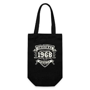 55th Birthday Gift Husband October Vintage 1968 - Gift Bag for Bottles - black - Front
