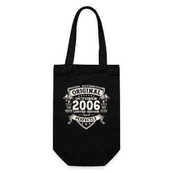 17th Birthday Gift Husband October Vintage 2006 - Gift Bag for Bottles - black - Front
