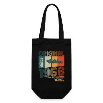 55th Birthday Gift Husband October Vintage 1968 - Gift Bag for Bottles - black - Front