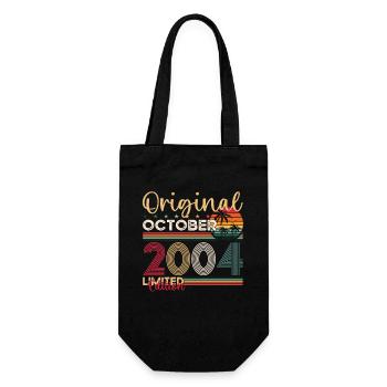 19th Birthday Husband Original October Vintage 2004 - Gift Bag for Bottles - black - Front