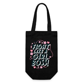 Kämpfe wie ein Girlboss! - Geschenkbeutel für Flaschen - Schwarz - Vorne