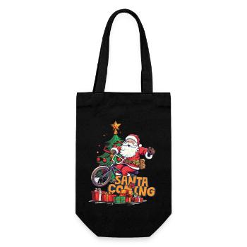 Noël Père Noël Saint-Nicolas vélo - Sac à bouteille - noir - Devant
