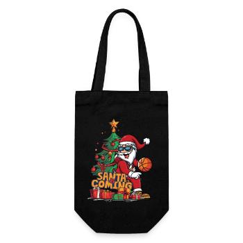 Christmas Santa Claus St. Nicholas Basketball - Gift Bag for Bottles - black - Front