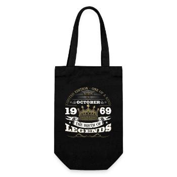 54th Birthday Man Legendary October Vintage 1969 - Gift Bag for Bottles - black - Front