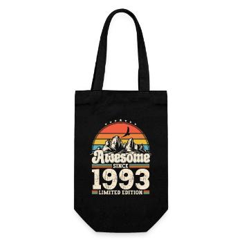 30th Birthday Husband Vintage 1993 Vintage Retro - Gift Bag for Bottles - black - Front