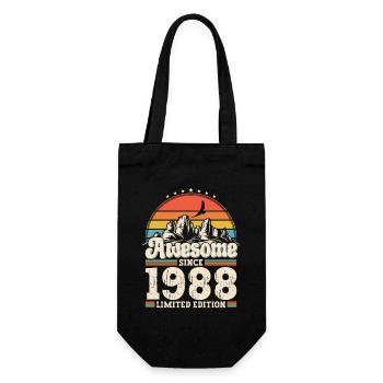 35e anniversaire mari Vintage 1988 Vintage rétro - Sac à bouteille - noir - Devant