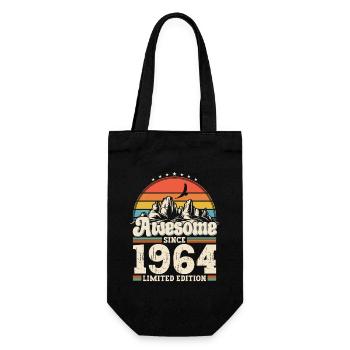 59e anniversaire mari Vintage 1964 Vintage rétro - Sac à bouteille - noir - Devant