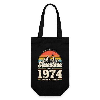 49e anniversaire mari Vintage 1974 Vintage rétro - Sac à bouteille - noir - Devant