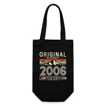 17th Birthday Original November Vintage 2006 - Gift Bag for Bottles - black - Front