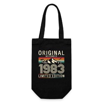 40th Birthday Original November Vintage 1983 - Gift Bag for Bottles - black - Front