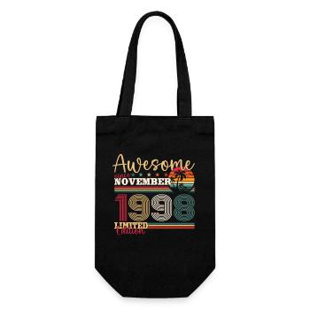 25th Birthday Husband November Vintage 1998 - Gift Bag for Bottles - black - Front