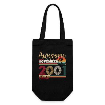 22nd Birthday Husband November Vintage 2001 - Gift Bag for Bottles - black - Front