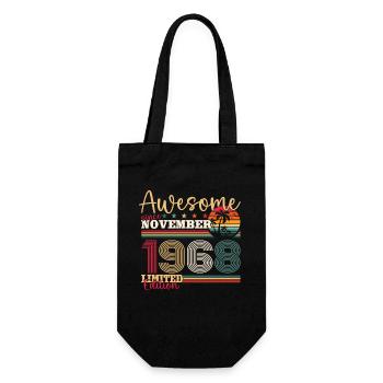 55th Birthday Husband November Vintage 1968 - Gift Bag for Bottles - black - Front