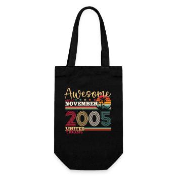 18th Birthday Husband November Vintage 2005 - Gift Bag for Bottles - black - Front