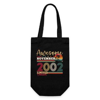 21st Birthday Husband November Vintage 2002 - Gift Bag for Bottles - black - Front