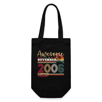 17th Birthday Husband November Vintage 2006 - Gift Bag for Bottles - black - Front