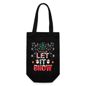 Let It Snow Christmas Snowflake - Gift Bag for Bottles - black - Front
